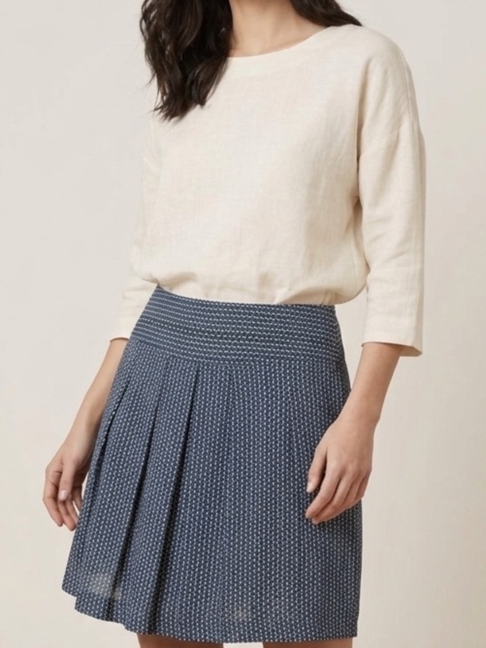 Judith & Charles Front Pleat Skirt